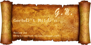 Gerhát Milán névjegykártya